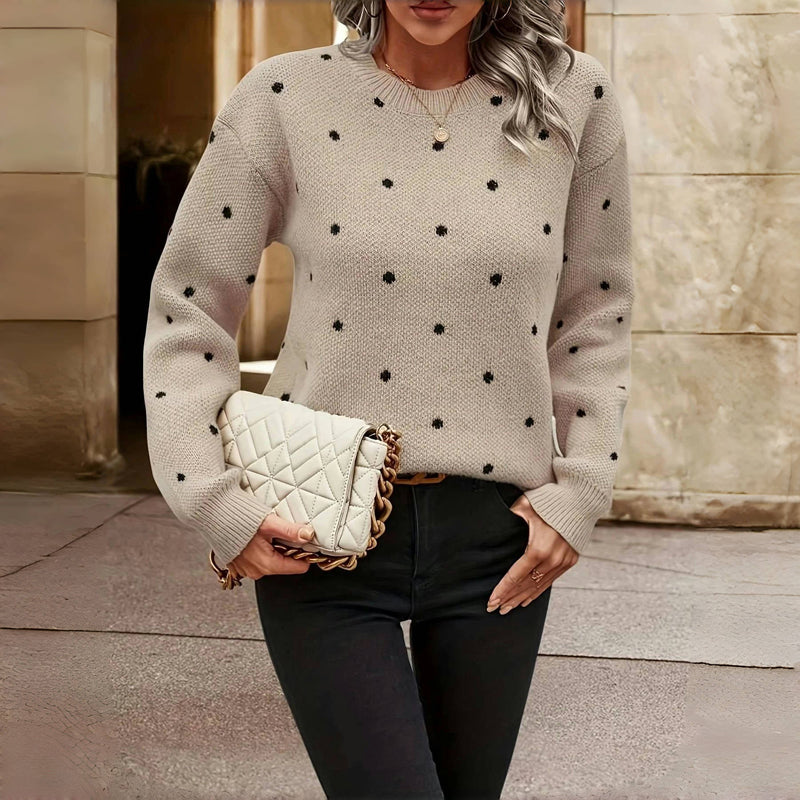 Énora Jade | Pull Tricoté avec Pois