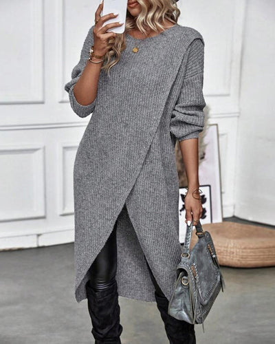 Celestelle | Robe pull longue asymétrique