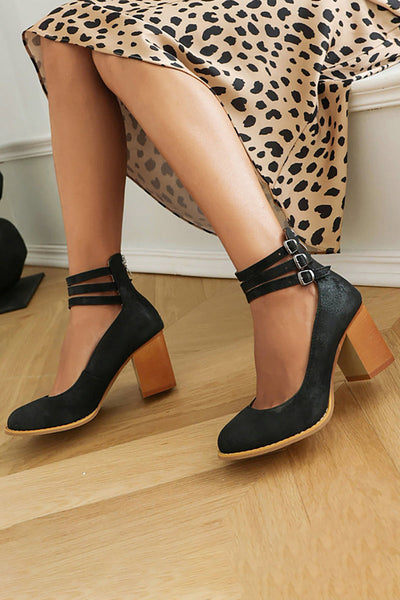 Clémentine | Sandales élégantes à bride à la cheville et talon épais pour un look chic et confortable