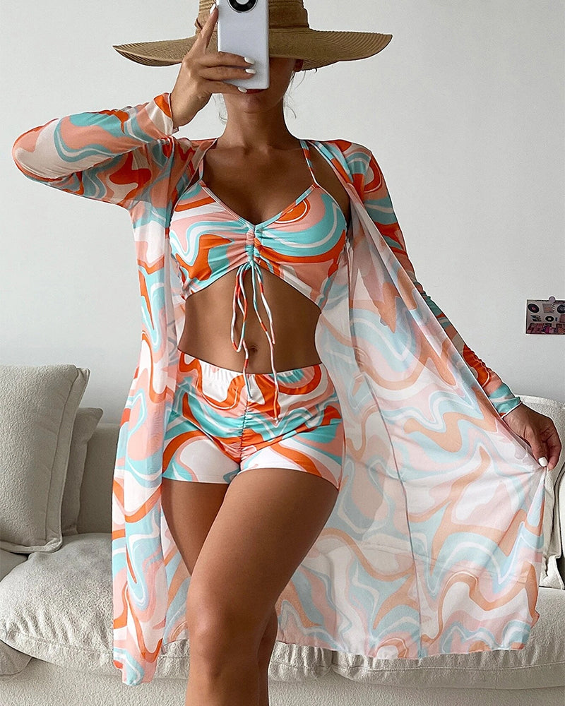 Aurélie | Ensemble de Bikini 3 Pièces avec Imprimé