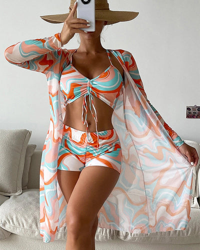 Aurélie | Ensemble de Bikini 3 Pièces avec Imprimé