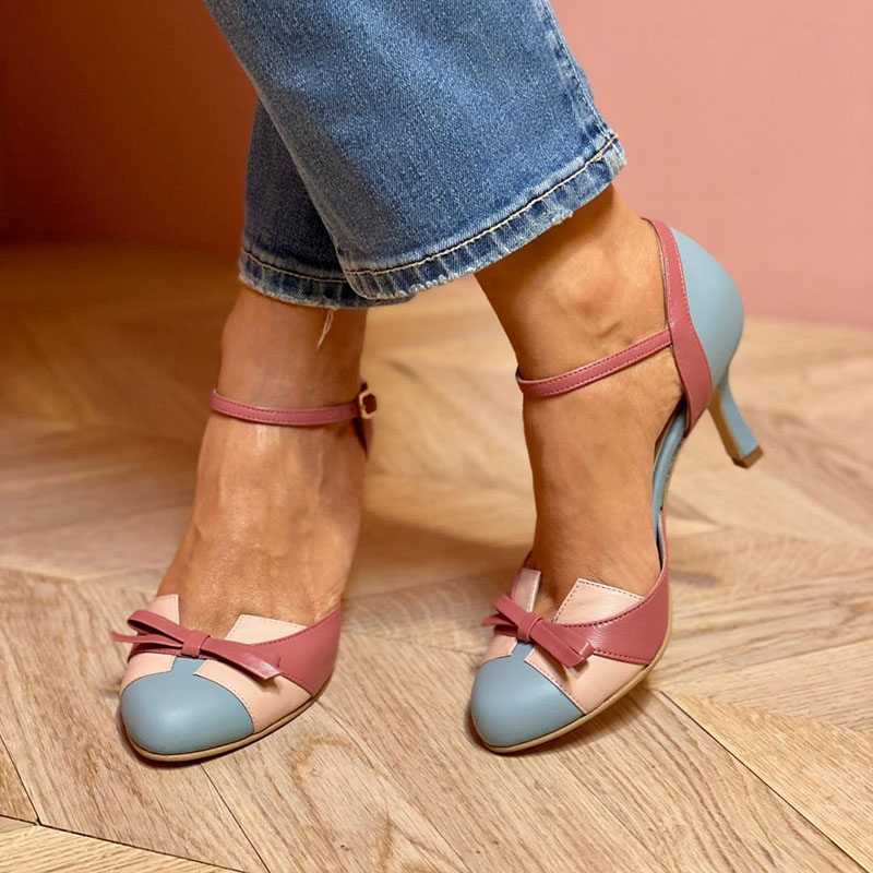 Ivonne | Sandales colorées à nœud et sangle avec bout rond pour un style chic et confortable