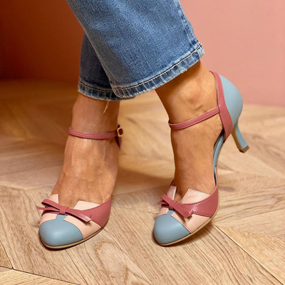 Ivonne | Sandales colorées à nœud et sangle avec bout rond pour un style chic et confortable