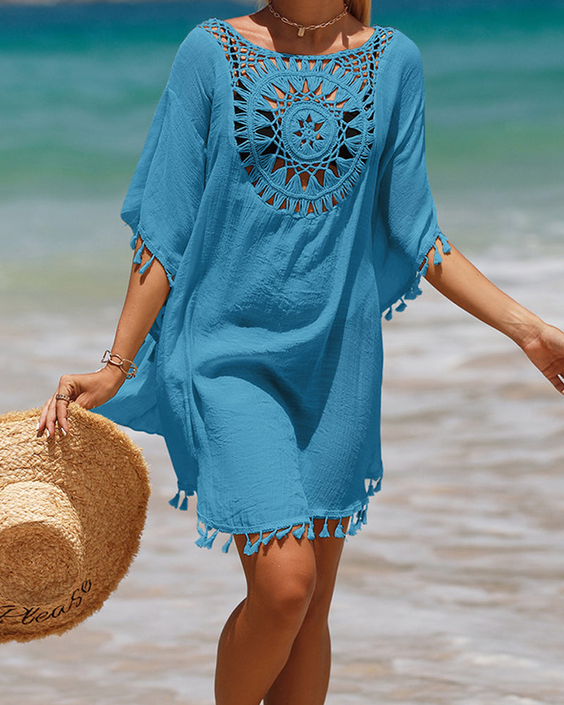 Pauline | Couverture de plage avec pompons