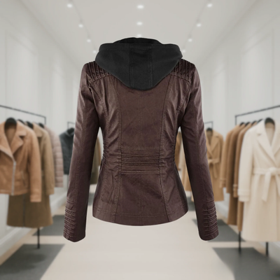 Hanelore | Veste En Cuir Imperméable À Capuche