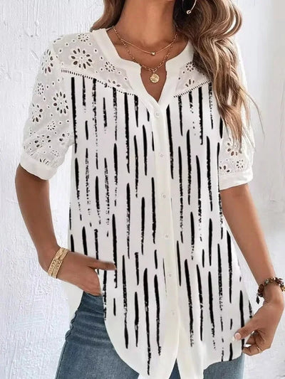 Lison | Blouse Élégante à Manches Courtes et Tissu Léger