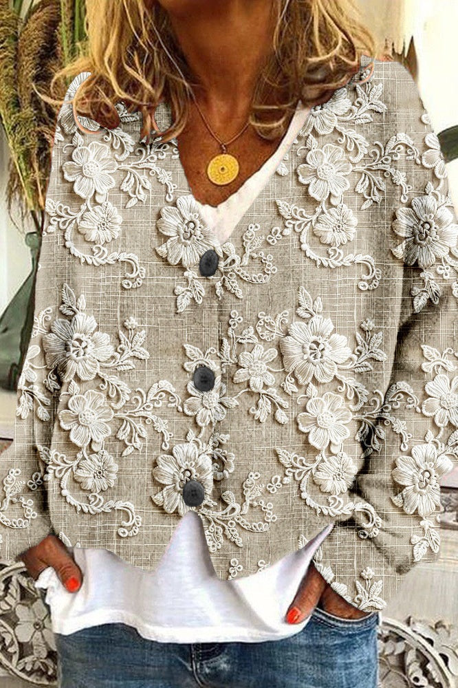 Noéliane | Cardigan avec Fil de Pétales