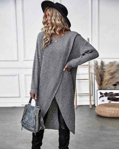 Celestelle | Robe pull longue asymétrique