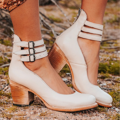 Albane | Escarpins élégants à brides multiples et talon épais pour un style sophistiqué