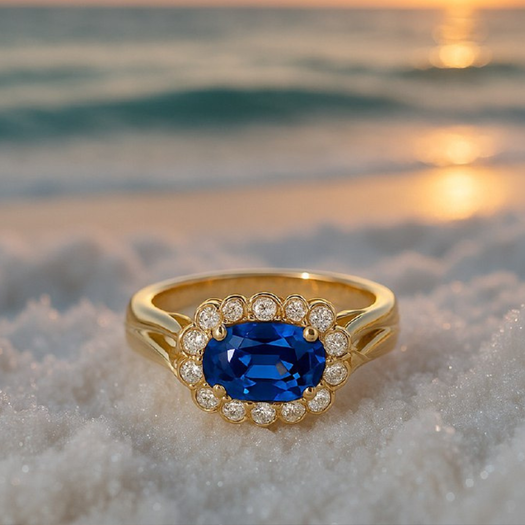 Léa Julie | Bague pierre bleue océan