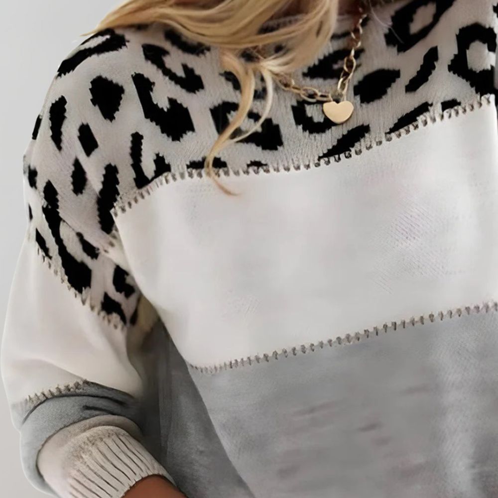 Chryselle | Pull moderne à imprimé léopard
