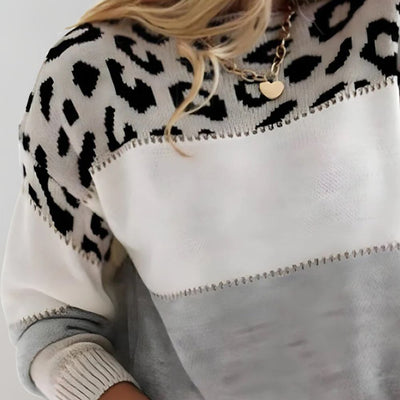 Chryselle | Pull moderne à imprimé léopard