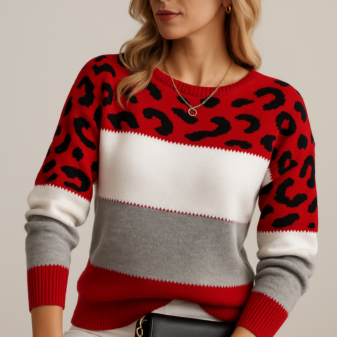 Chryselle | Pull moderne à imprimé léopard