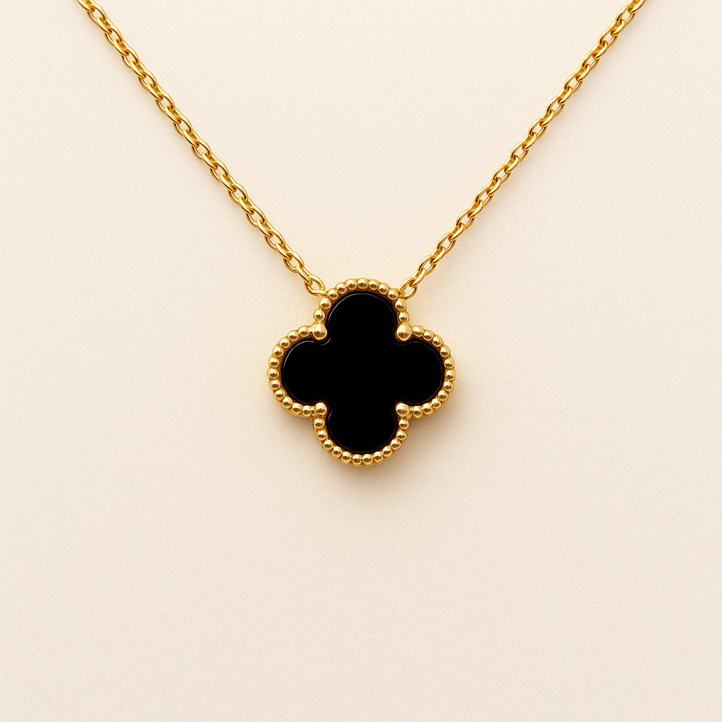 Bérengère | Collier Élégant Trèfle Noir