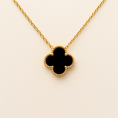 Bérengère | Collier Élégant Trèfle Noir