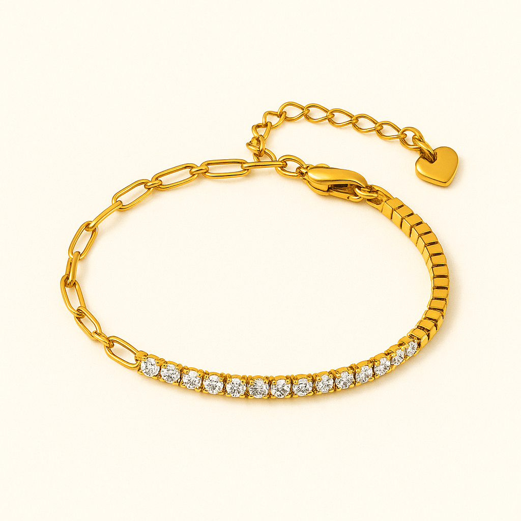Ysabeau | Bracelet Paperclip Tennis raffiné