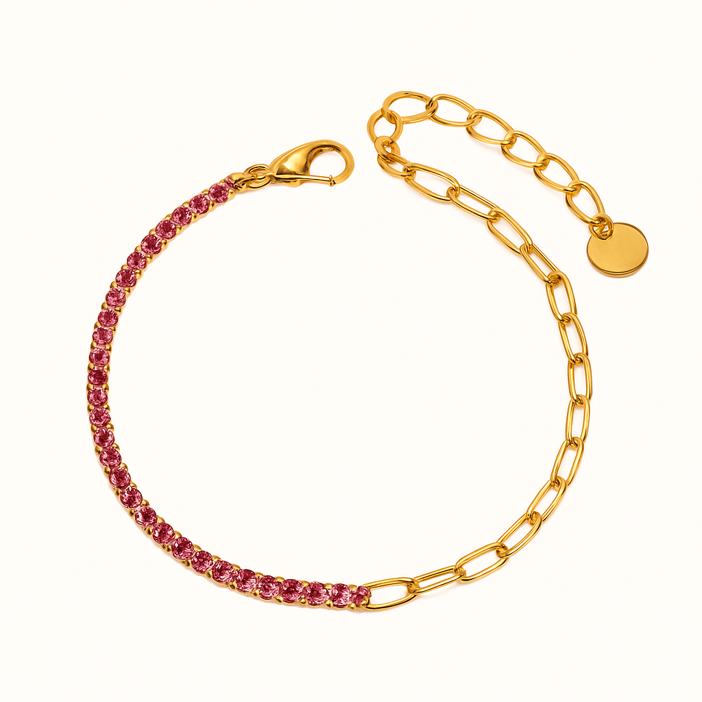 Ysabeau | Bracelet Paperclip Tennis raffiné