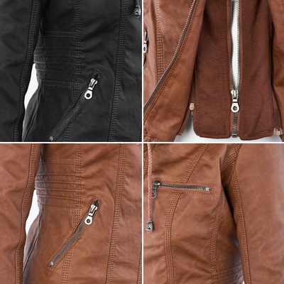 Hanelore | Veste En Cuir Imperméable À Capuche
