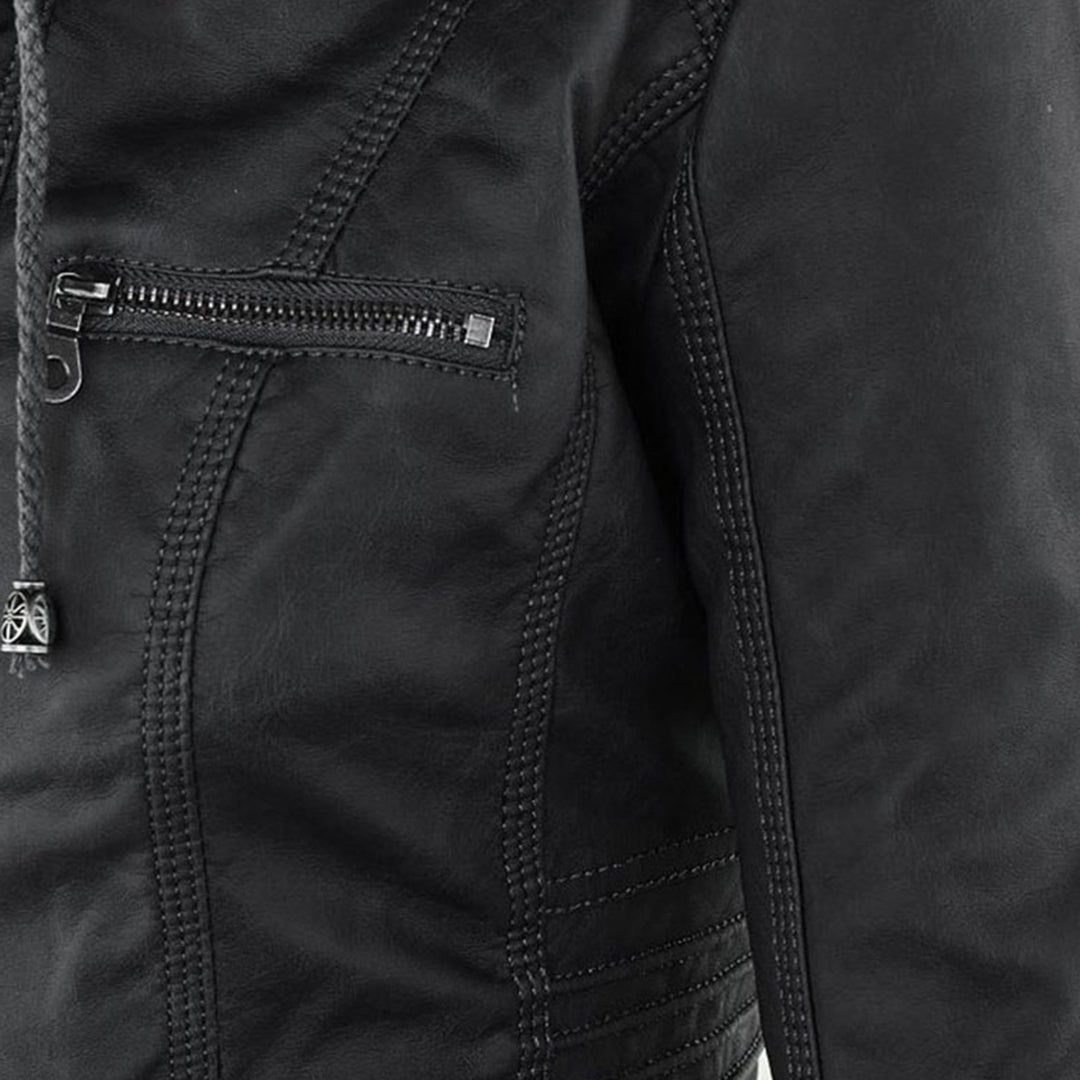 Hanelore | Veste En Cuir Imperméable À Capuche