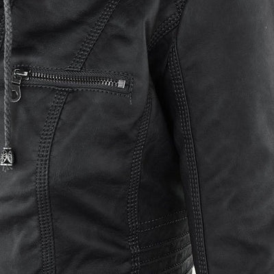 Hanelore | Veste En Cuir Imperméable À Capuche