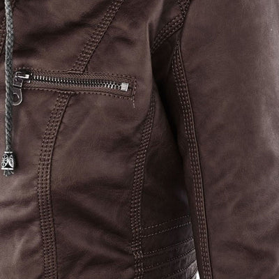 Hanelore | Veste En Cuir Imperméable À Capuche