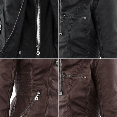 Hanelore | Veste En Cuir Imperméable À Capuche