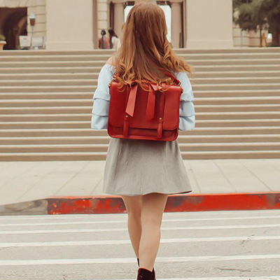 Micheline | Sac Vintage Kissé de Bleu Rose
