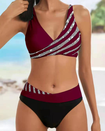 Apolline | Bikini Imprimé en Teintes Chaudes