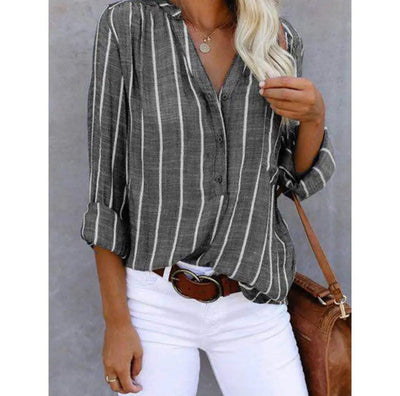 Hélène | Blouse Élégante à Rayures