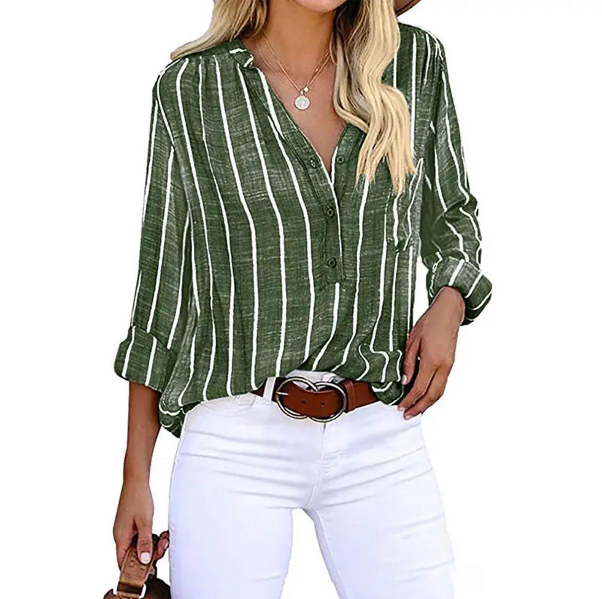 Hélène | Blouse Élégante à Rayures