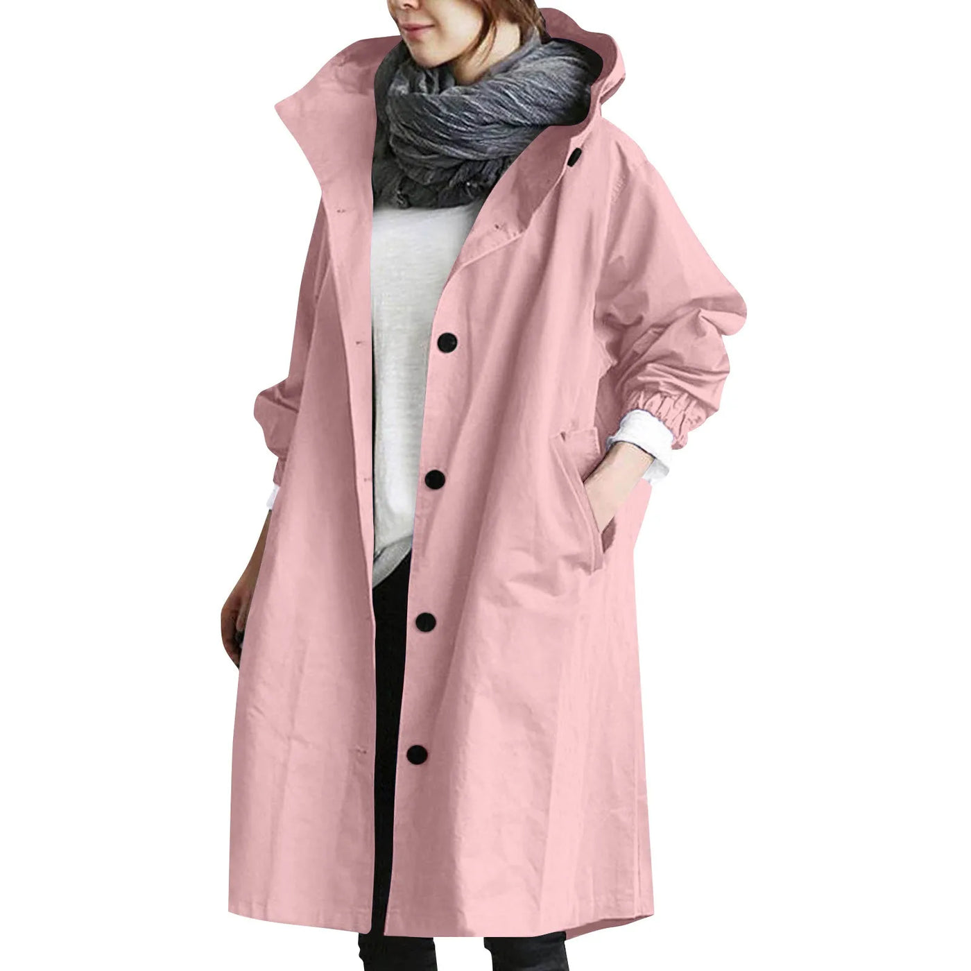 Sabine | Manteau coupe-vent mi-long à capuche