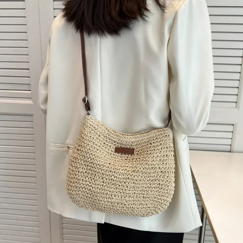 Corinne | Sac Bandoulière en Paille Tressée