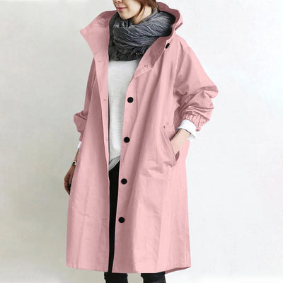 Sabine | Manteau coupe-vent mi-long à capuche