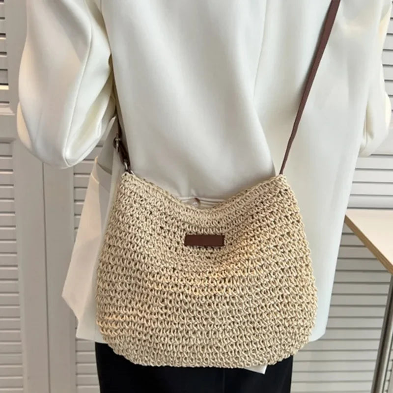 Corinne | Sac Bandoulière en Paille Tressée