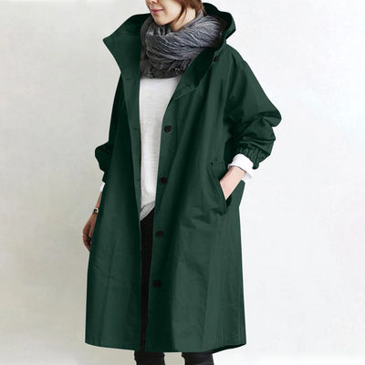 Sabine | Manteau coupe-vent mi-long à capuche