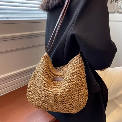 Corinne | Sac Bandoulière en Paille Tressée