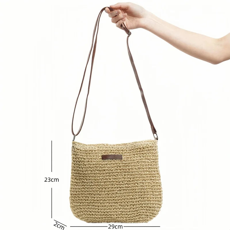 Corinne | Sac Bandoulière en Paille Tressée