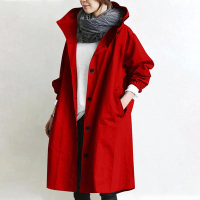 Sabine | Manteau coupe-vent mi-long à capuche