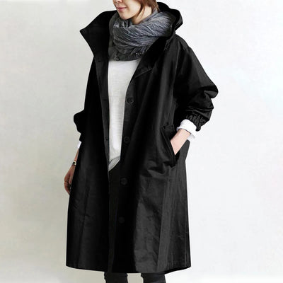Sabine | Manteau coupe-vent mi-long à capuche