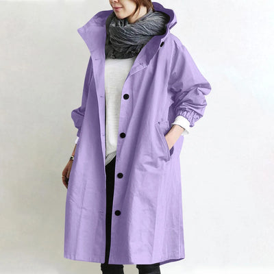 Sabine | Manteau coupe-vent mi-long à capuche