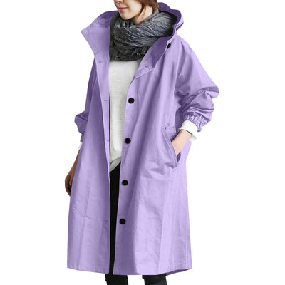 Sabine | Manteau coupe-vent mi-long à capuche