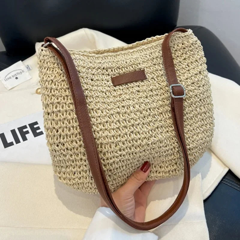 Corinne | Sac Bandoulière en Paille Tressée