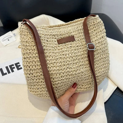 Corinne | Sac Bandoulière en Paille Tressée
