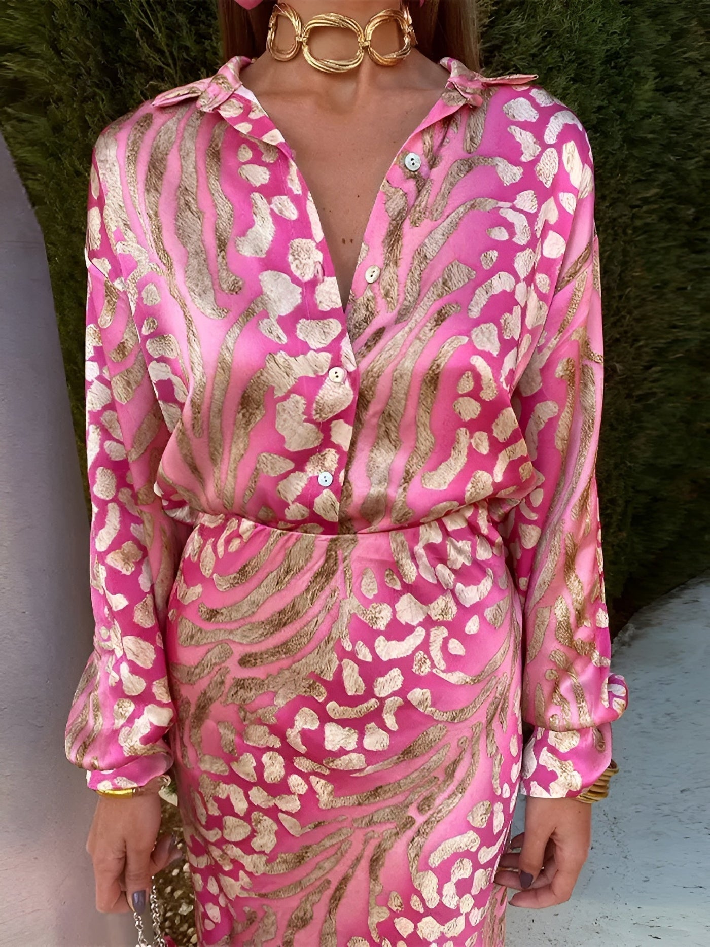 Adeline | Élégante Robe Chemise en Satin