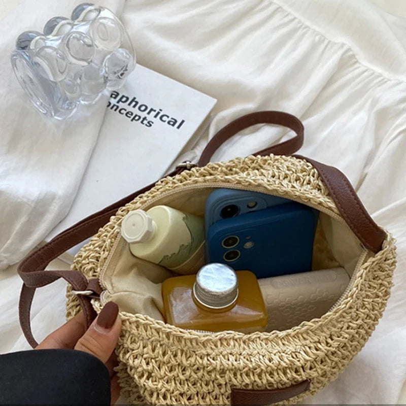 Corinne | Sac Bandoulière en Paille Tressée