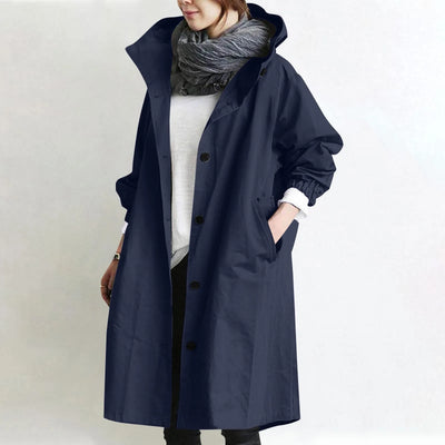 Sabine | Manteau coupe-vent mi-long à capuche