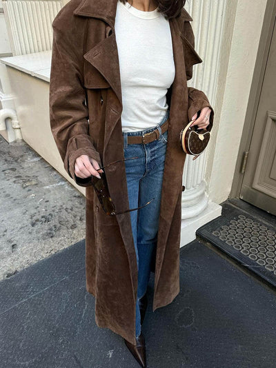 Dorothée | Manteau trench en daim