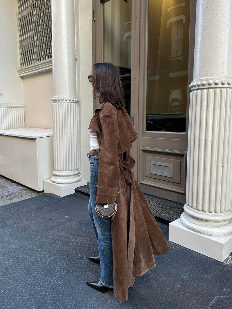 Dorothée | Manteau trench en daim