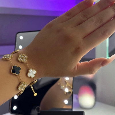 Béradine | Bracelet Luxueux Trèfle Doré