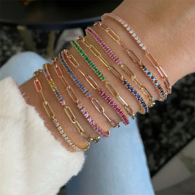 Ysabeau | Bracelet Paperclip Tennis raffiné